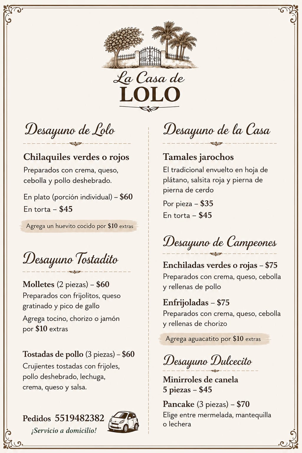 Carta La Casa de Lolo